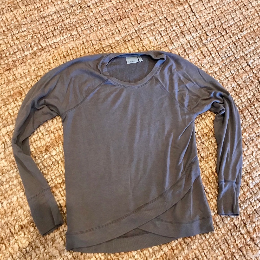 Athleta Criss Cross grey purple Sweatshirt